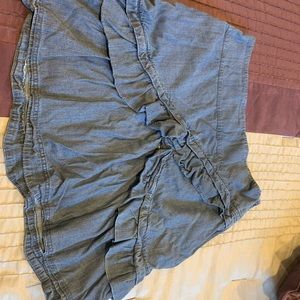 Anthropologie ETT Twa Chambray Ruffle Front Skirt Size 12 - Free Shipping